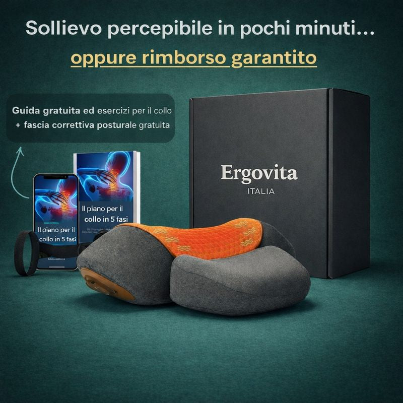 Ergovita™ – Cuscino Massaggiante con Calore per Collo e Spalle